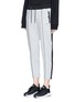 Front View - Click To Enlarge - P.E NATION - 'Deuce' stripe rib knit outseam track pants