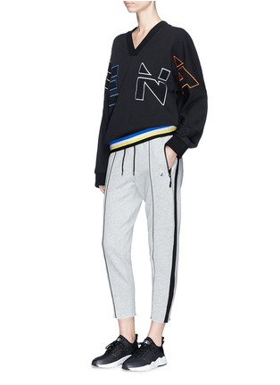 Figure View - Click To Enlarge - P.E NATION - 'Deuce' stripe rib knit outseam track pants