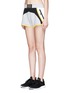 Front View - Click To Enlarge - P.E NATION - 'Choo Choo' mesh panel French terry shorts