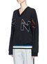 Front View - Click To Enlarge - P.E NATION - 'Long Shot' logo embroidered sweatshirt