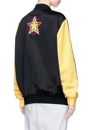 Back View - Click To Enlarge - P.E NATION - 'Play Off' colourblock satin bomber jacket