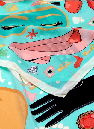 Detail View - Click To Enlarge - KAREN MABON - 'Breakfast At Tiffany's' print silk scarf