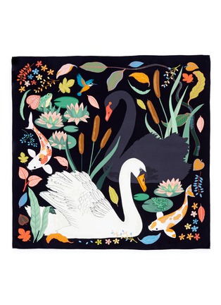 Main View - Click To Enlarge - KAREN MABON - 'Swan Lake' graphic print silk crepe de Chine scarf