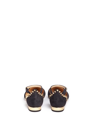 Back View - Click To Enlarge - CHARLOTTE OLYMPIA - 'Mid-Century Kitty' stud suede d'Orsay flats