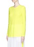 Front View - Click To Enlarge - NORMA KAMALI - Neon long sleeve crew neck T-shirt