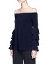 Front View - Click To Enlarge - NORMA KAMALI - Ruffle off-shoulder jersey top