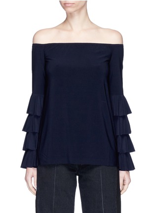 Main View - Click To Enlarge - NORMA KAMALI - Ruffle off-shoulder jersey top
