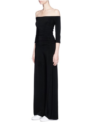 Front View - Click To Enlarge - NORMA KAMALI - Ruched off-shoulder jumpsuit