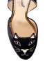 Detail View - Click To Enlarge - CHARLOTTE OLYMPIA - 'Kitty' velvet slingback pumps