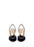 Front View - Click To Enlarge - CHARLOTTE OLYMPIA - 'Kitty' velvet slingback pumps