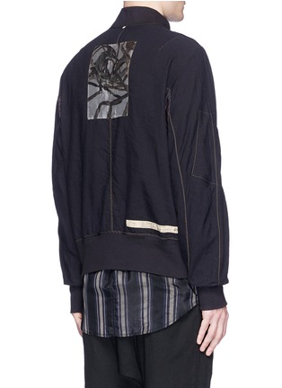 Detail View - Click To Enlarge - ZIGGY CHEN - Graphic stripe print panel reversible bomber jacket