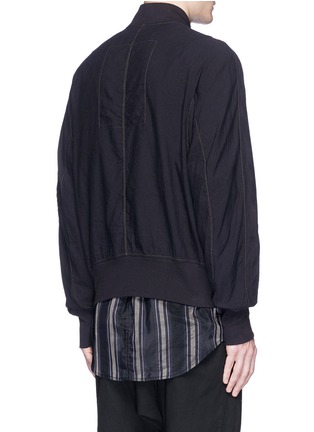 Back View - Click To Enlarge - ZIGGY CHEN - Graphic stripe print panel reversible bomber jacket