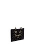 Detail View - Click To Enlarge - CHARLOTTE OLYMPIA - 'Feline' kitty face embellished suede pouch