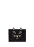 Main View - Click To Enlarge - CHARLOTTE OLYMPIA - 'Feline' kitty face embellished suede pouch