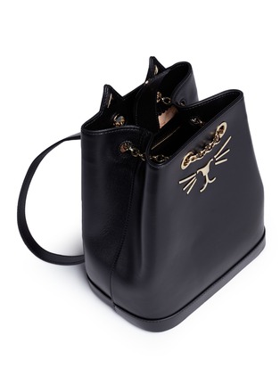  - CHARLOTTE OLYMPIA - 'Petit Feline' cat face calfskin leather backpack