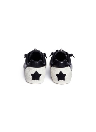 Back View - Click To Enlarge - ASH - 'Nirvana' cutout star patch leather zip sneakers