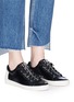 Figure View - Click To Enlarge - ASH - 'Nirvana' cutout star patch leather zip sneakers