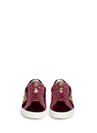 Front View - Click To Enlarge - ASH - 'Nak Arms' military patch velvet sneakers