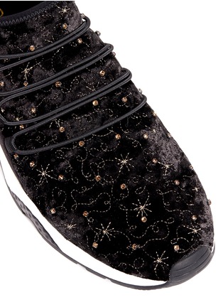 Detail View - Click To Enlarge - ASH - 'Misstic' strass velvet sneakers