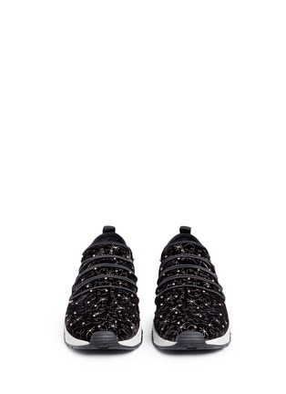 Front View - Click To Enlarge - ASH - 'Misstic' strass velvet sneakers