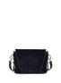 Detail View - Click To Enlarge - STUART WEITZMAN - 'Lola Pearl' embellished strap suede crossbody bag