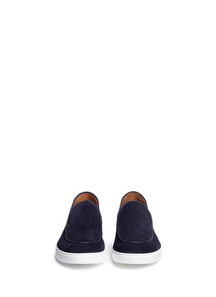 Front View - Click To Enlarge - GIANVITO ROSSI - Suede skate slip-ons