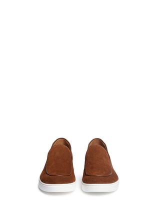 Front View - Click To Enlarge - GIANVITO ROSSI - Suede skate slip-ons