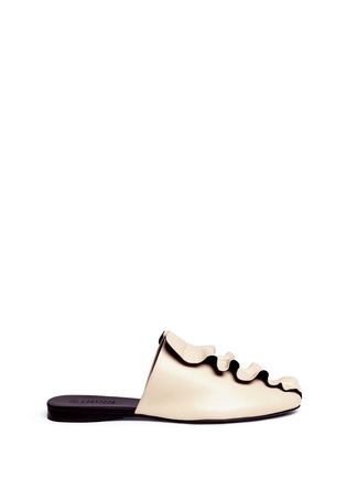 Main View - Click To Enlarge - MERCEDES CASTILLO - 'Ginerva' ruffle overlay nappa leather slides