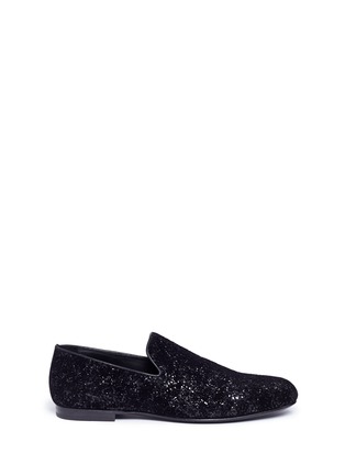 Main View - Click To Enlarge - JIMMY CHOO - 'Sloanne' glitter velvet loafers