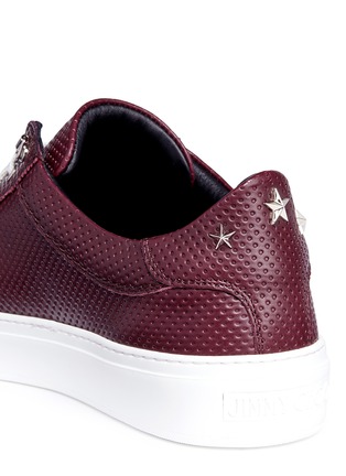 Detail View - Click To Enlarge - JIMMY CHOO - 'Ace' star stud embossed leather sneakers