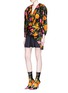 Figure View - Click To Enlarge - BALENCIAGA - Carnation print uplifted jersey dress