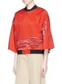 Front View - Click To Enlarge - OPENING CEREMONY - Mountain print kimono sleeve reversible silk bomber jacket
