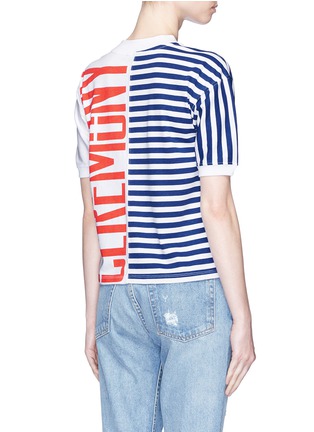 Back View - Click To Enlarge - OPENING CEREMONY - 'OC' logo stripe print T-shirt
