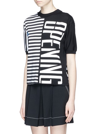 Front View - Click To Enlarge - OPENING CEREMONY - 'OC' logo stripe print T-shirt