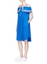 Figure View - Click To Enlarge - OPENING CEREMONY - Embroidered off -shoulder poplin dress