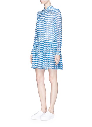 Figure View - Click To Enlarge - OPENING CEREMONY - Custom print silk chiffon pleated shirt dress