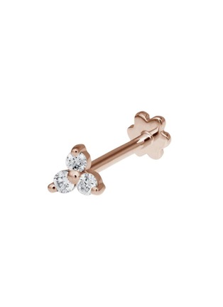 Main View - Click To Enlarge - MARIA TASH - 'Trinity' diamond rose gold single threaded stud earring