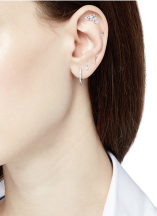 Figure View - Click To Enlarge - MARIA TASH - 'Star Garland' diamond white gold single threaded stud earring