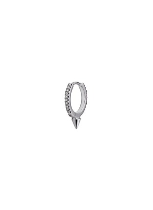 Main View - Click To Enlarge - MARIA TASH - 'Single Spike Diamond Eternity' 18k white gold single 8mm hoop earring