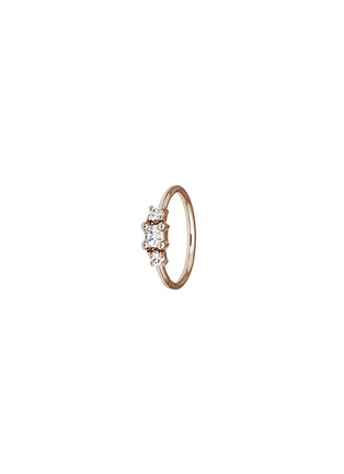 Main View - Click To Enlarge - MARIA TASH - 'Princess' diamond 18k rose gold single 9.5mm hoop earring