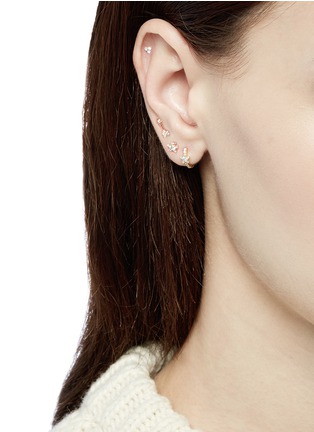 Figure View - Click To Enlarge - MARIA TASH - 'Star' rose gold single threaded stud earring