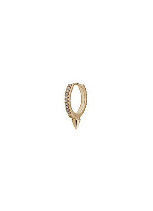 Main View - Click To Enlarge - MARIA TASH - 'Single Spike Diamond Eternity' 18k yellow gold single 8mm hoop earring