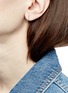 Detail View - Click To Enlarge - MARIA TASH - 'Princess' diamond 18k white gold single 9.5mm hoop earring