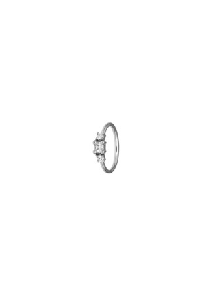 Main View - Click To Enlarge - MARIA TASH - 'Princess' diamond 18k white gold single 9.5mm hoop earring
