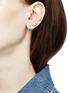 Figure View - Click To Enlarge - MARIA TASH - 'Princess' diamond 18k white gold single 9.5mm hoop earring