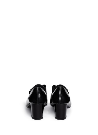 Back View - Click To Enlarge - STUART WEITZMAN - 'Well Groomed' satin bow Spazzolato leather slip-ons