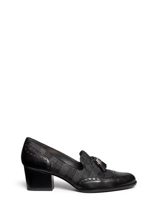 Main View - Click To Enlarge - STUART WEITZMAN - 'Girl Thing' coated tweed wingtip tassel loafers