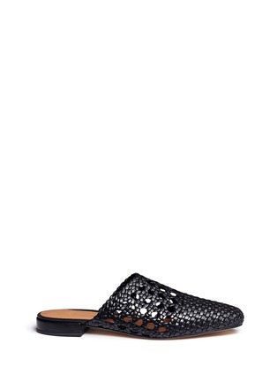 Main View - Click To Enlarge - LOQ - 'Marti' macramé goat leather slides