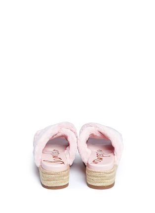 Back View - Click To Enlarge - SAM EDELMAN - 'Zia' faux fur espadrille platform sandals