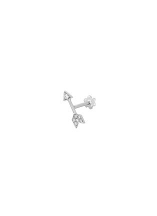 Main View - Click To Enlarge - MARIA TASH - 'Arrow' diamond white gold single threaded stud earring